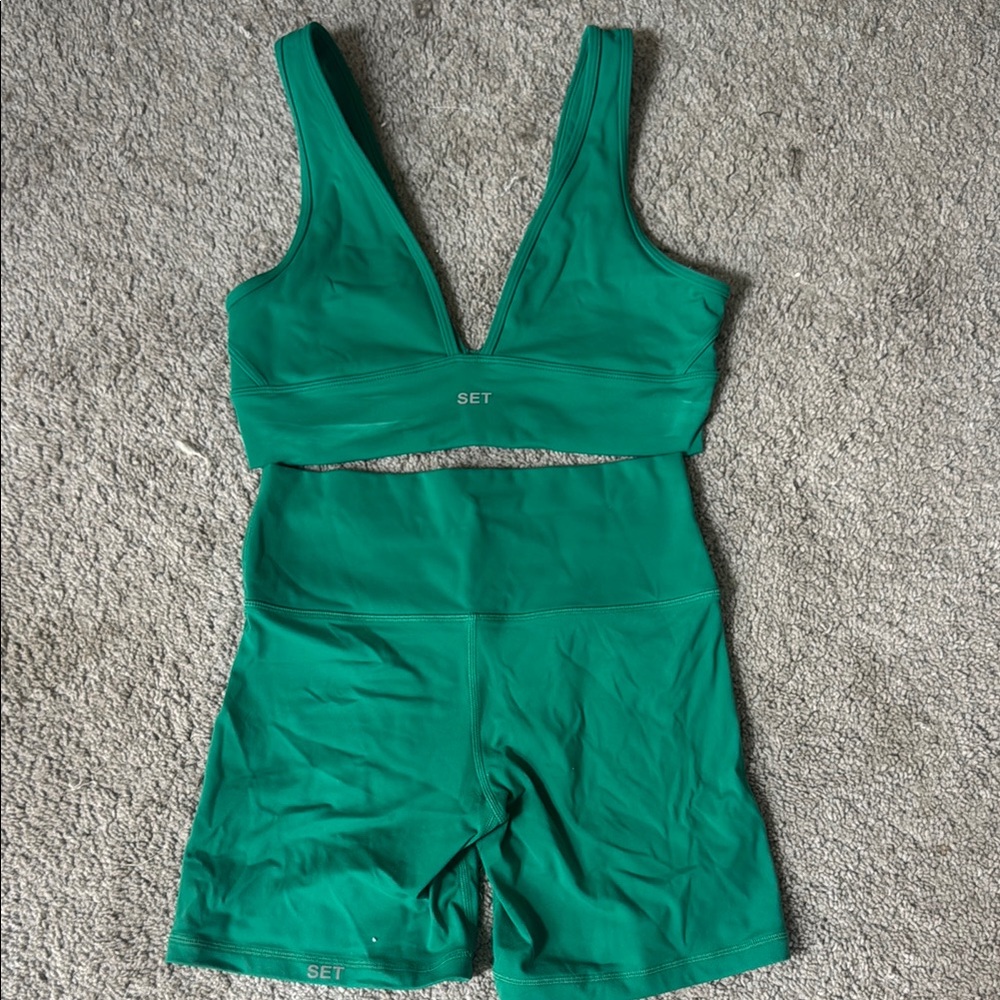 COPY - SET Active Green Bike Shorts Set